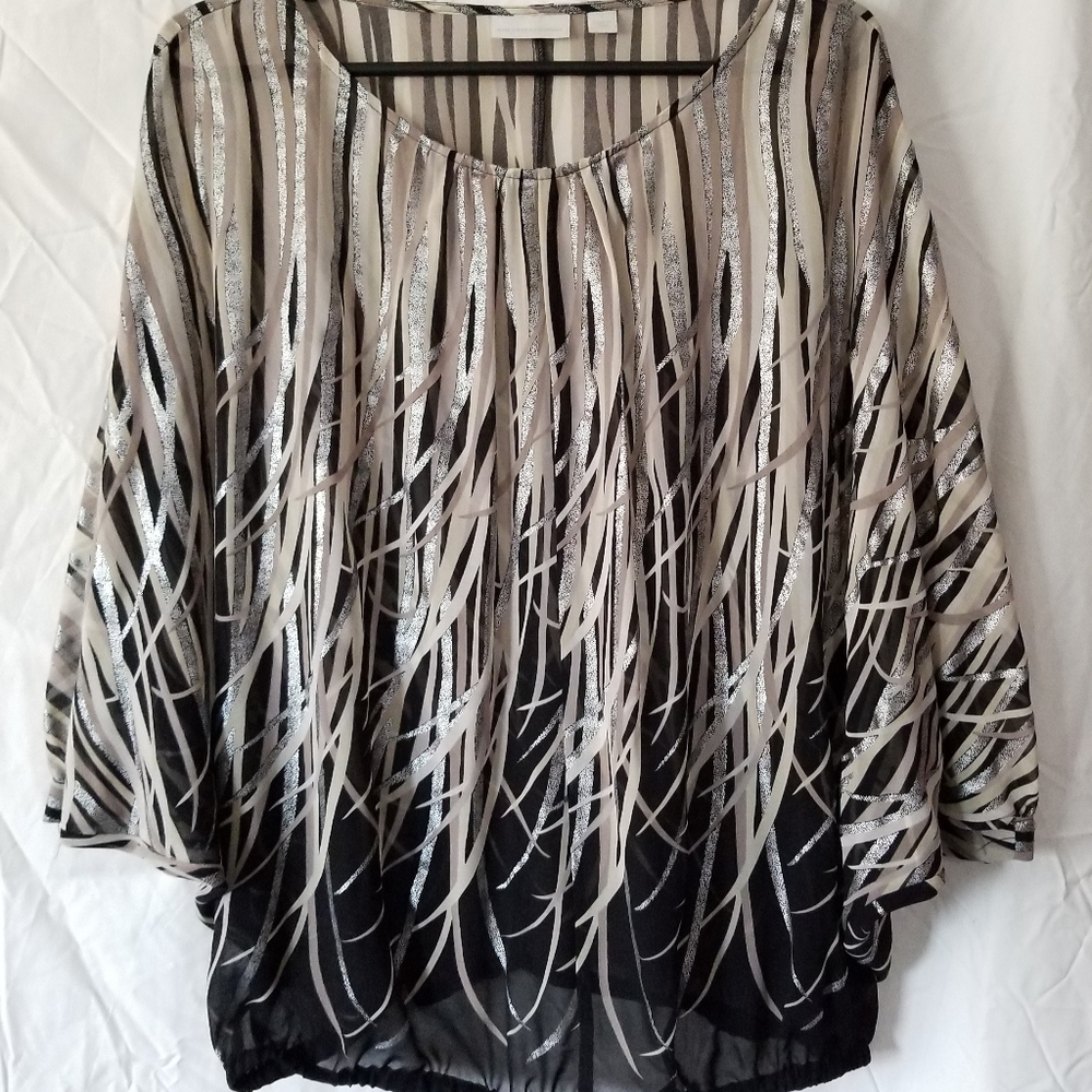 Elegant Women's Black & Silver Top